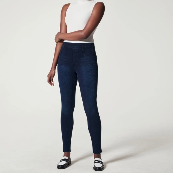 Spanx Jean-ish Ankle Jegging Leggings Denim Pull On Pants - Picture 2 of 14